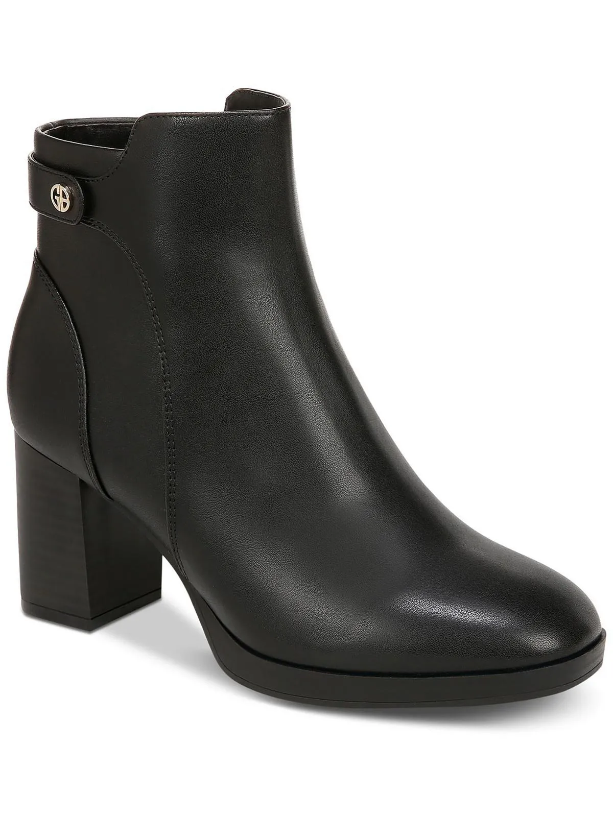 Trumann Womens Faux Leather Embellished Ankle Boots