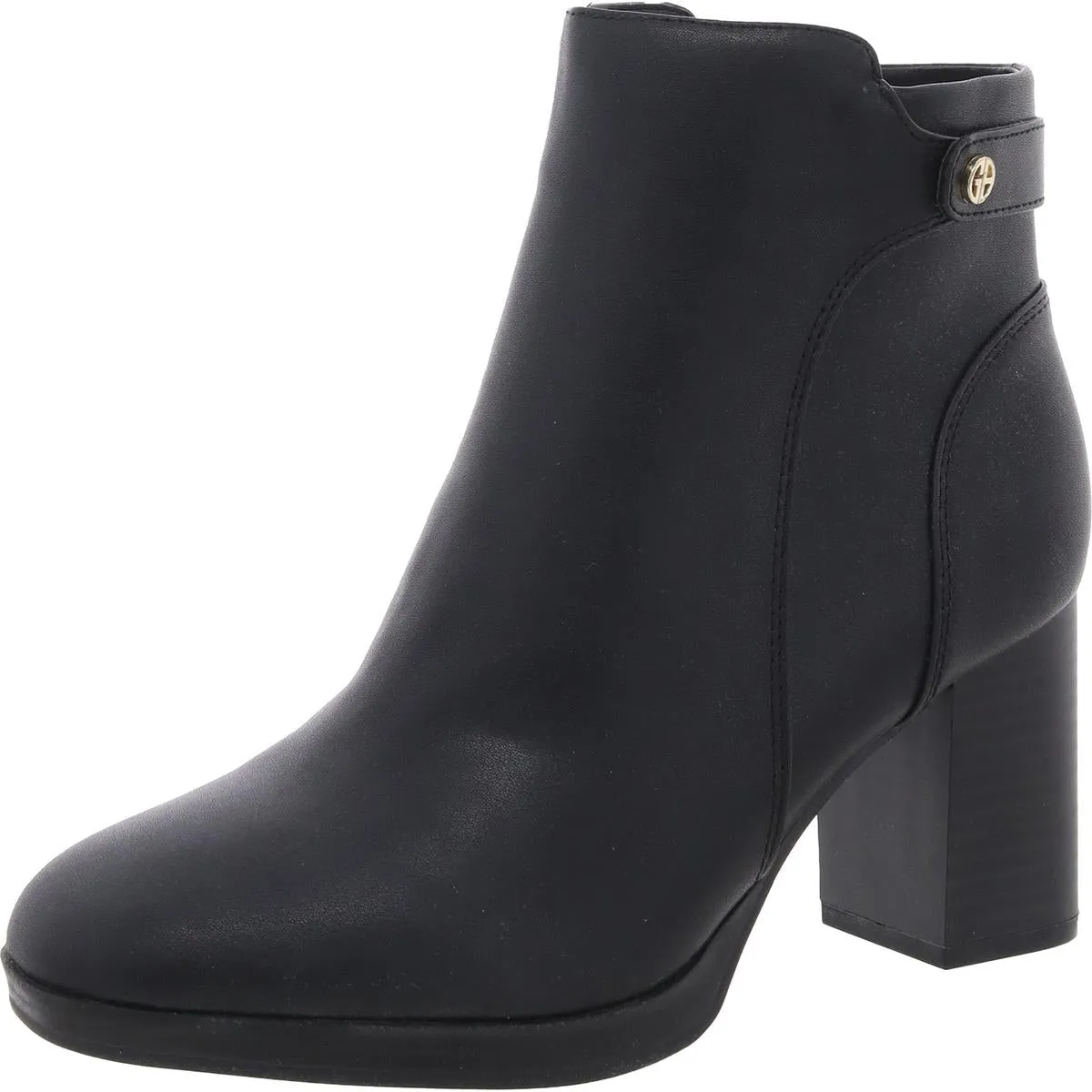Trumann Womens Faux Leather Embellished Ankle Boots
