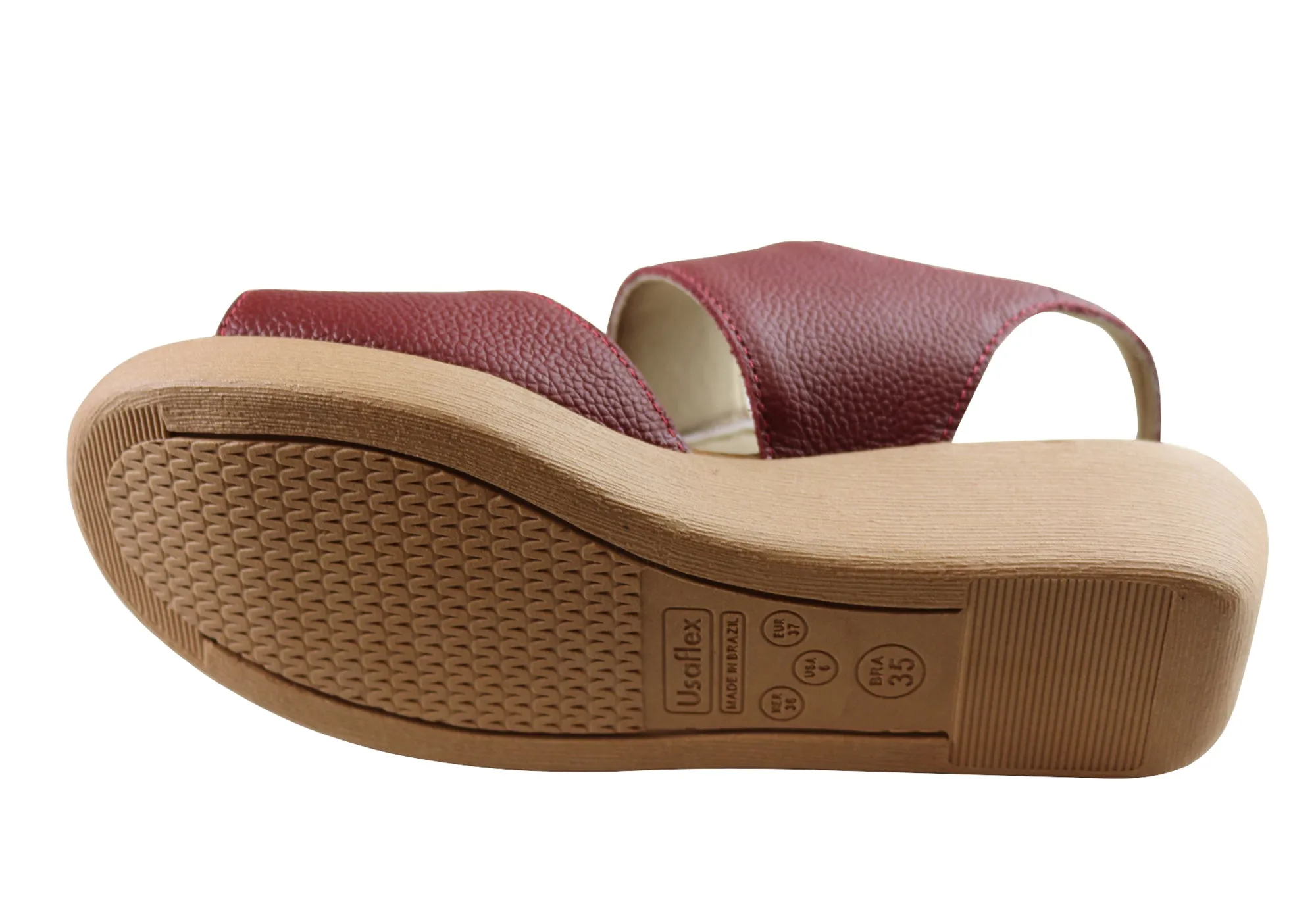 Usaflex Beckley Womens Comfortable Leather Sandals Made In Brazil Usaflex Shoes