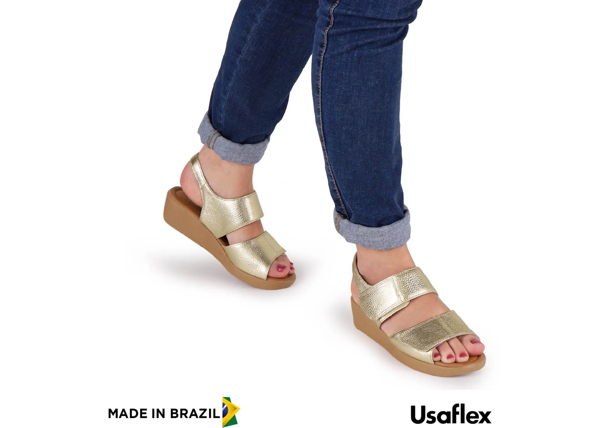 Usaflex Beckley Womens Comfortable Leather Sandals Made In Brazil Usaflex Shoes