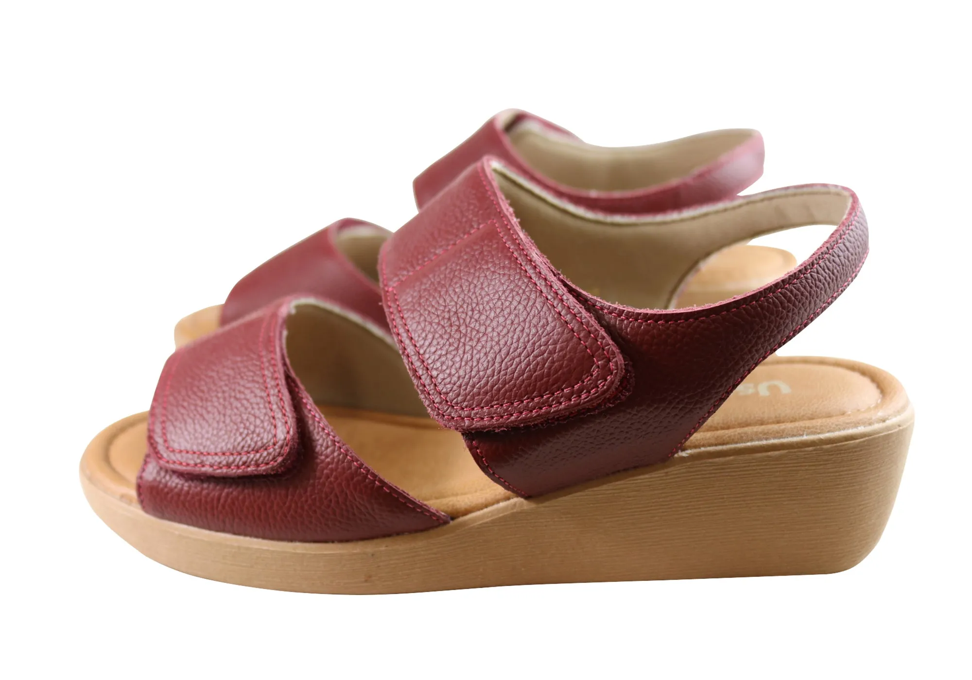 Usaflex Beckley Womens Comfortable Leather Sandals Made In Brazil Usaflex Shoes