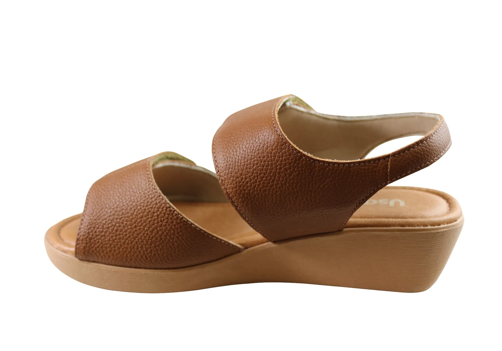 Usaflex Beckley Womens Comfortable Leather Sandals Made In Brazil Usaflex Shoes