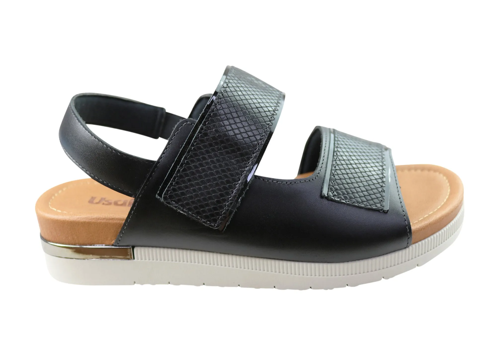 Usaflex Hilda Womens Comfortable Leather Sandals Made In Brazil Usaflex Shoes