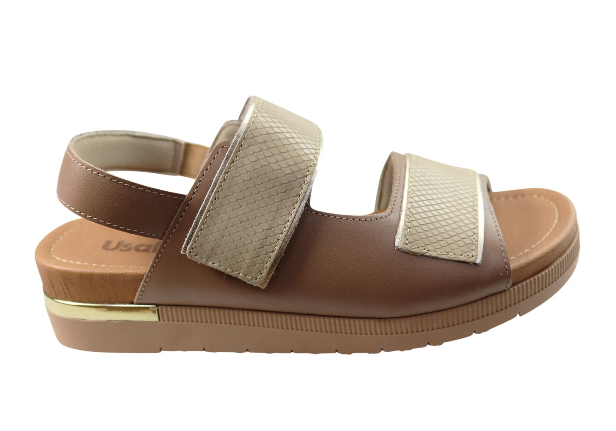 Usaflex Hilda Womens Comfortable Leather Sandals Made In Brazil Usaflex Shoes
