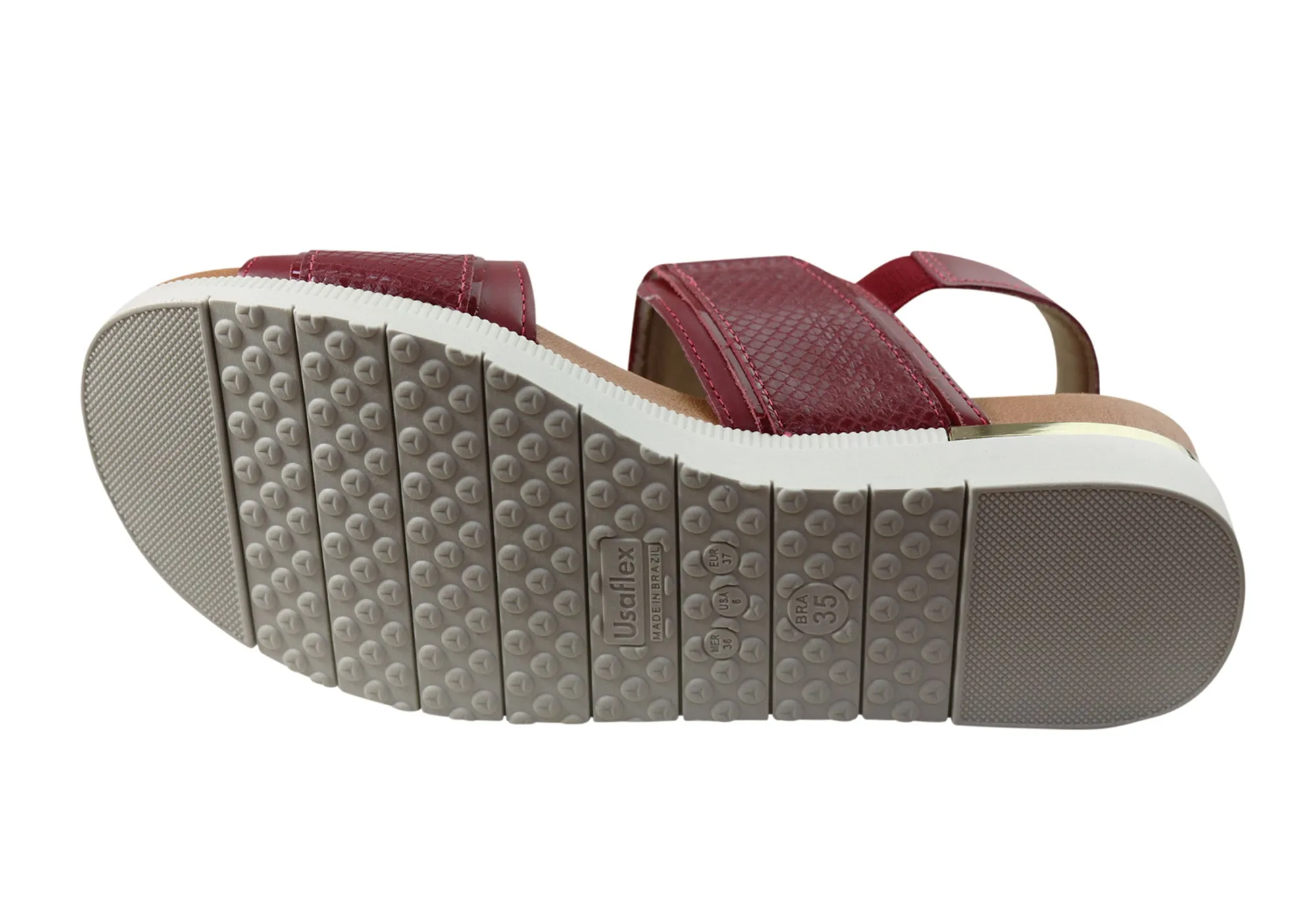 Usaflex Hilda Womens Comfortable Leather Sandals Made In Brazil Usaflex Shoes