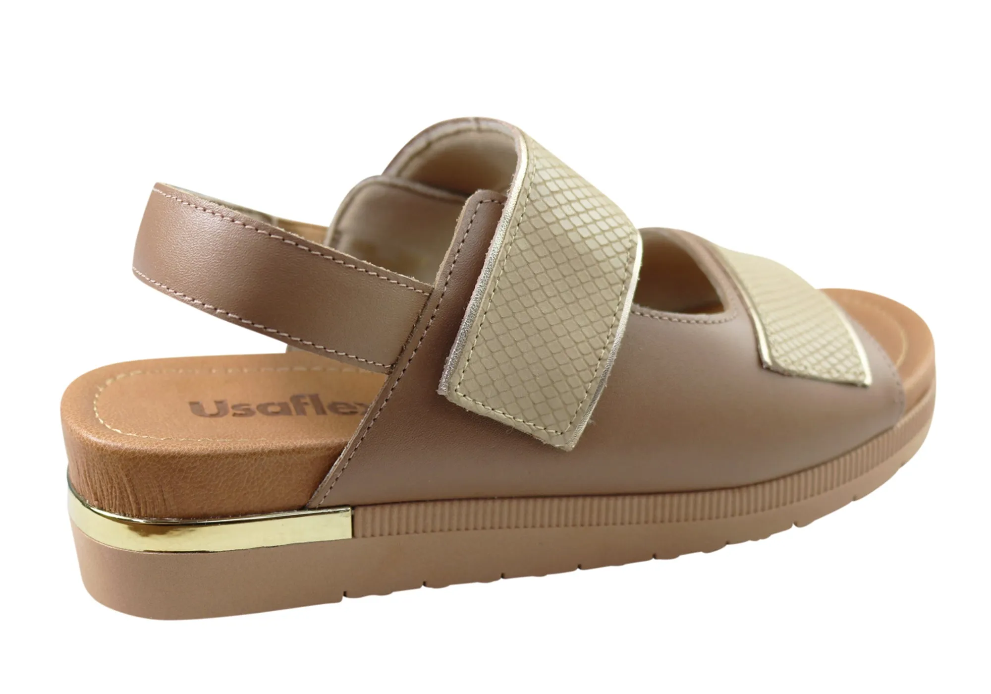Usaflex Hilda Womens Comfortable Leather Sandals Made In Brazil Usaflex Shoes