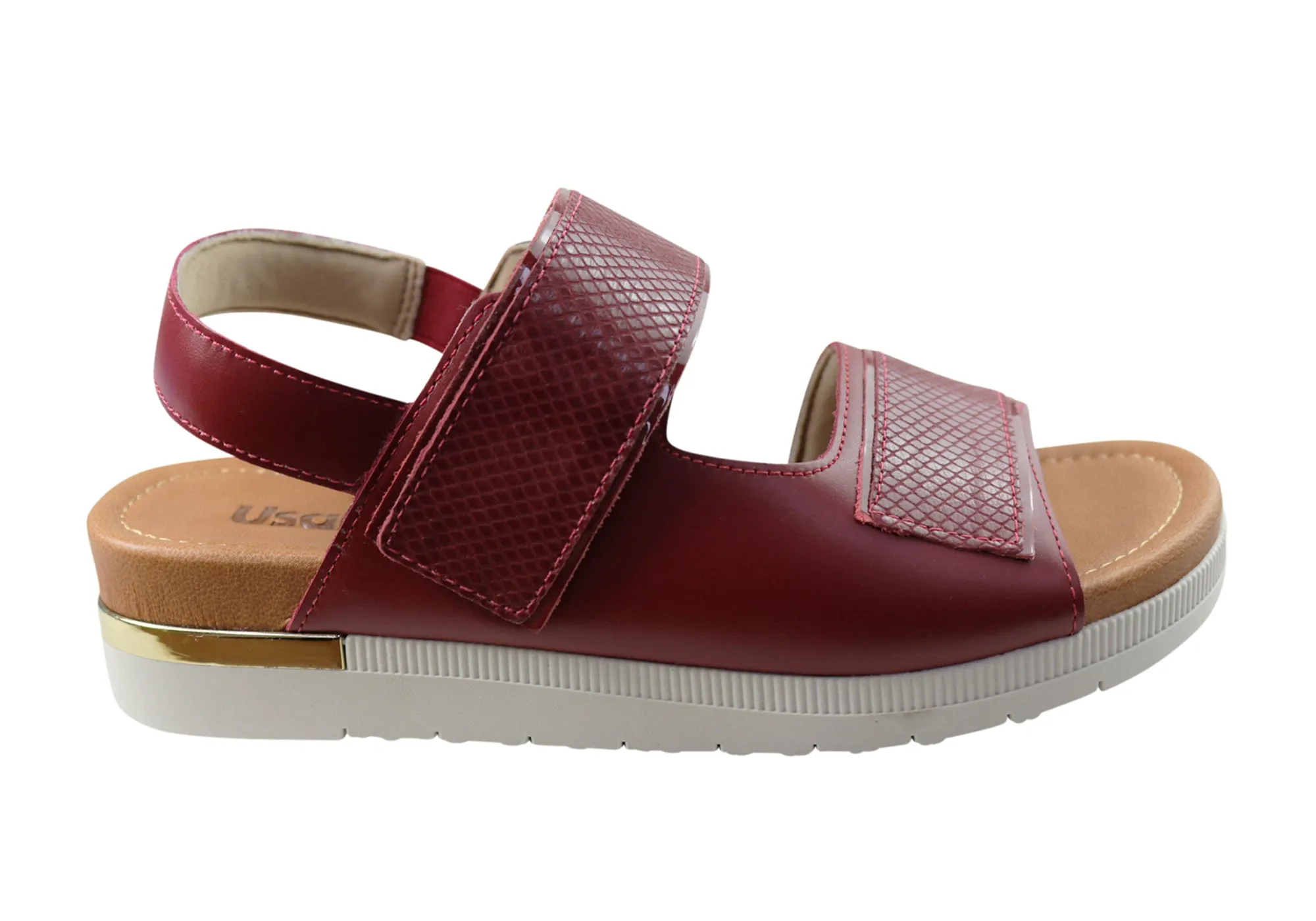 Usaflex Hilda Womens Comfortable Leather Sandals Made In Brazil Usaflex Shoes