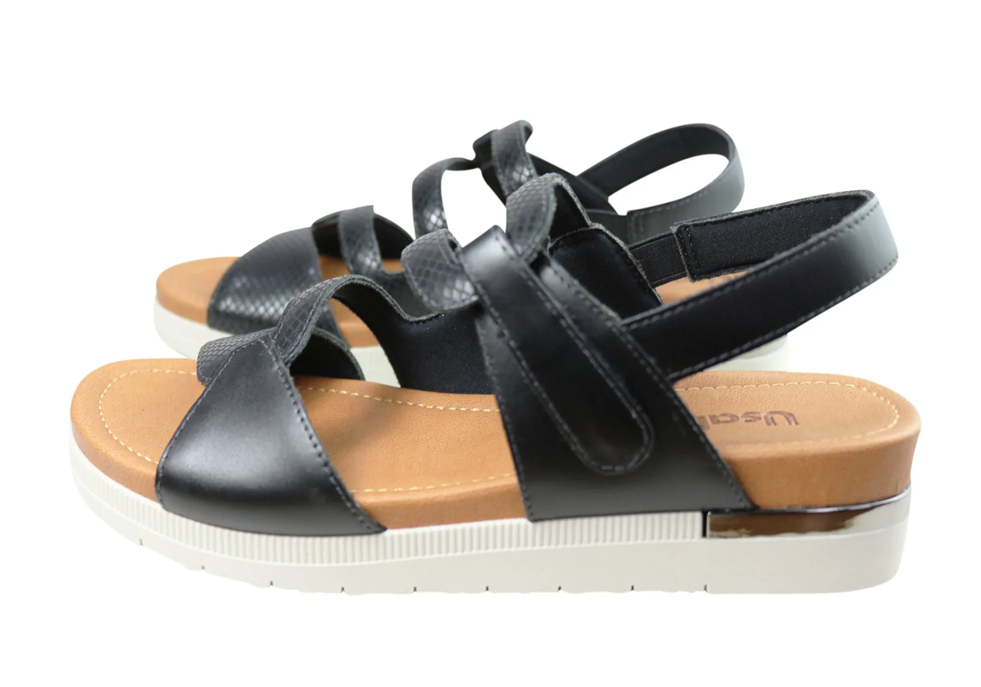 Usaflex Satora Womens Comfortable Leather Sandals Made In Brazil Usaflex Shoes