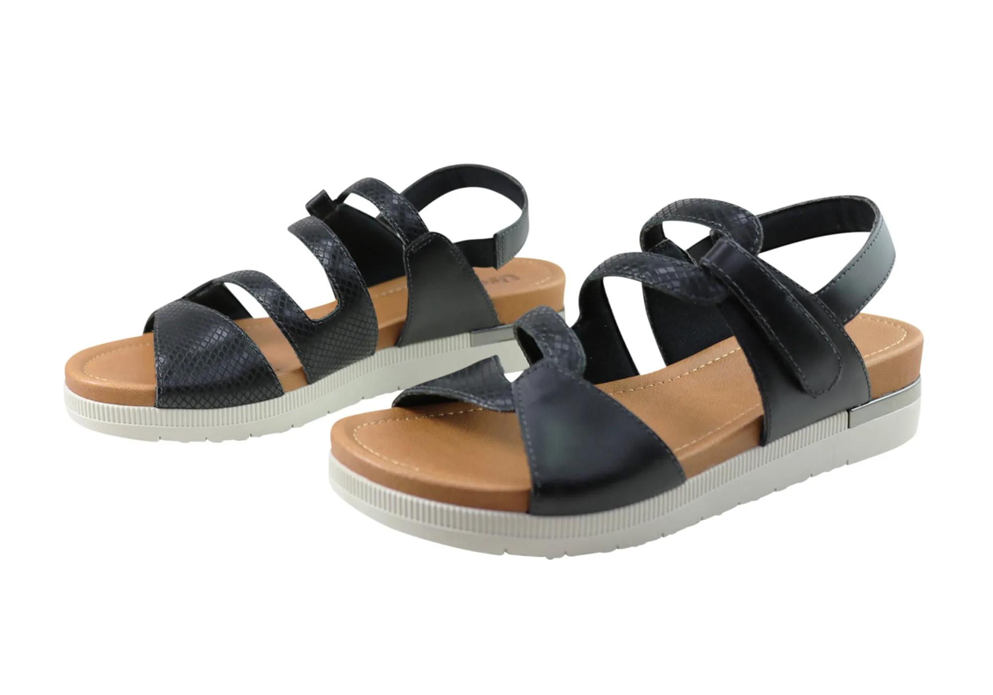 Usaflex Satora Womens Comfortable Leather Sandals Made In Brazil Usaflex Shoes