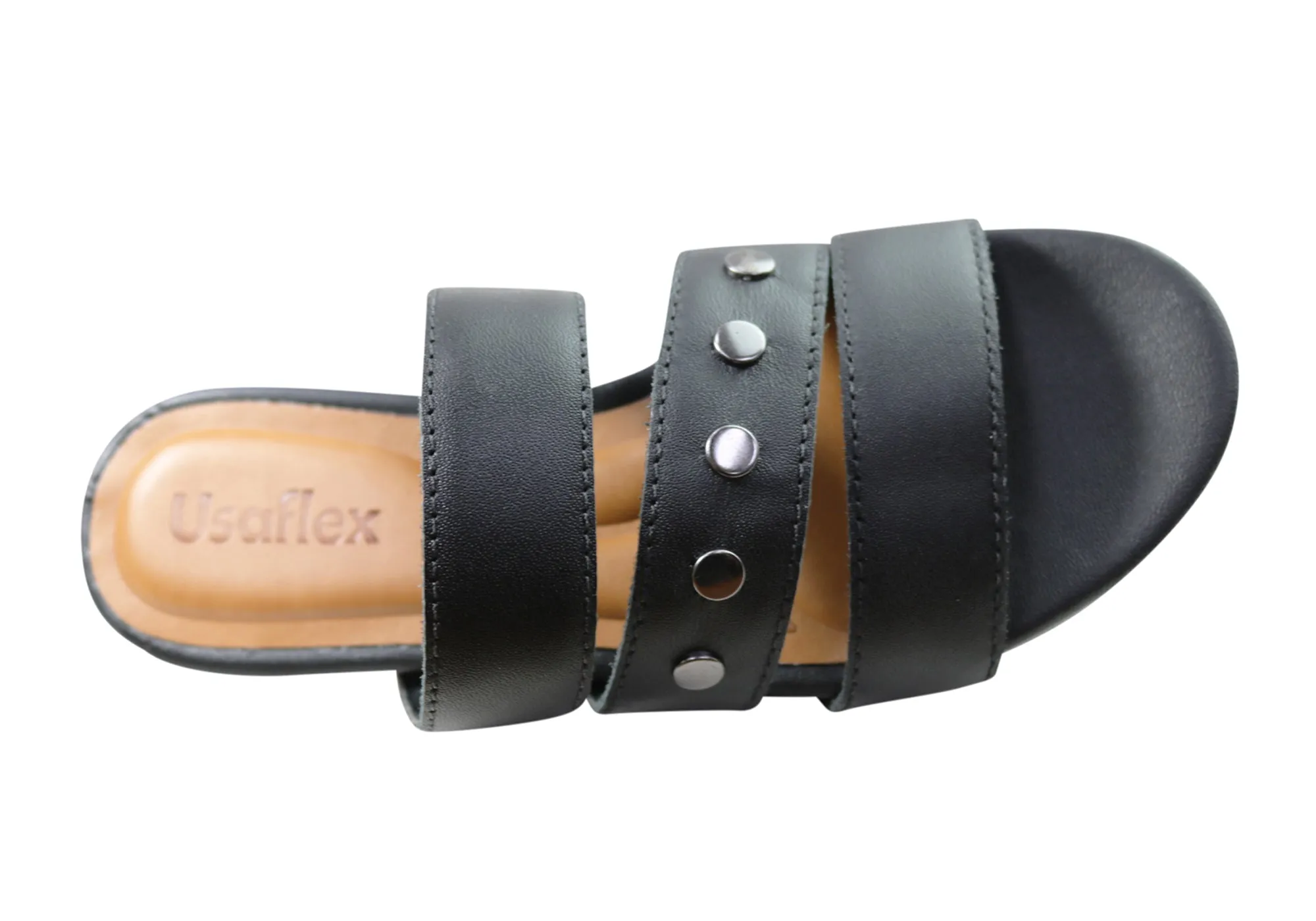 Usaflex Skyler Womens Comfort Leather Slides Sandals Made In Brazil Usaflex Shoes
