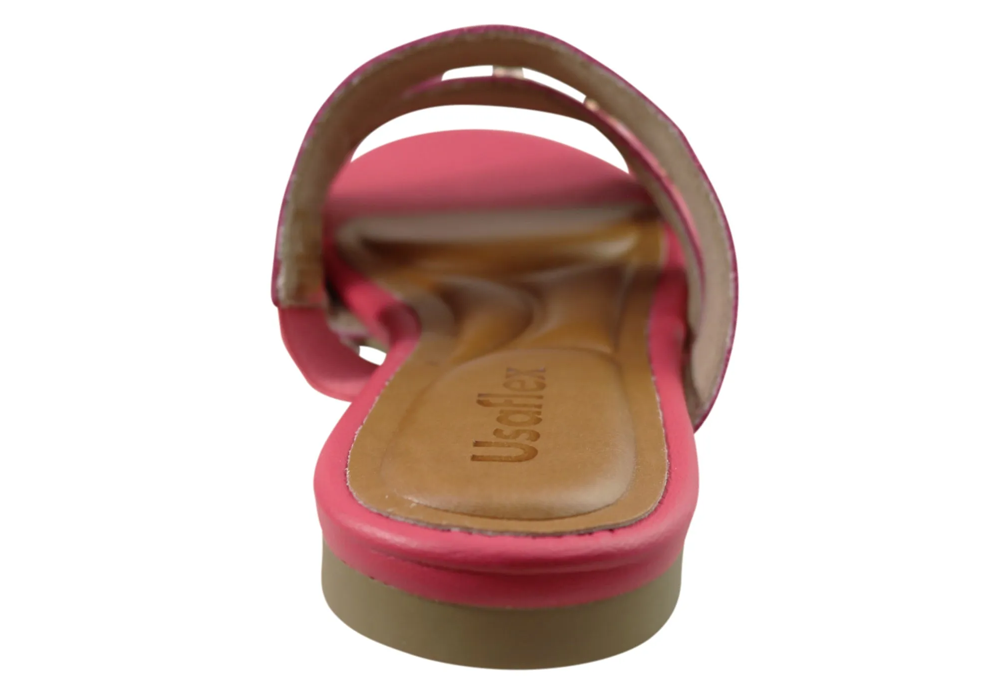 Usaflex Skyler Womens Comfort Leather Slides Sandals Made In Brazil Usaflex Shoes