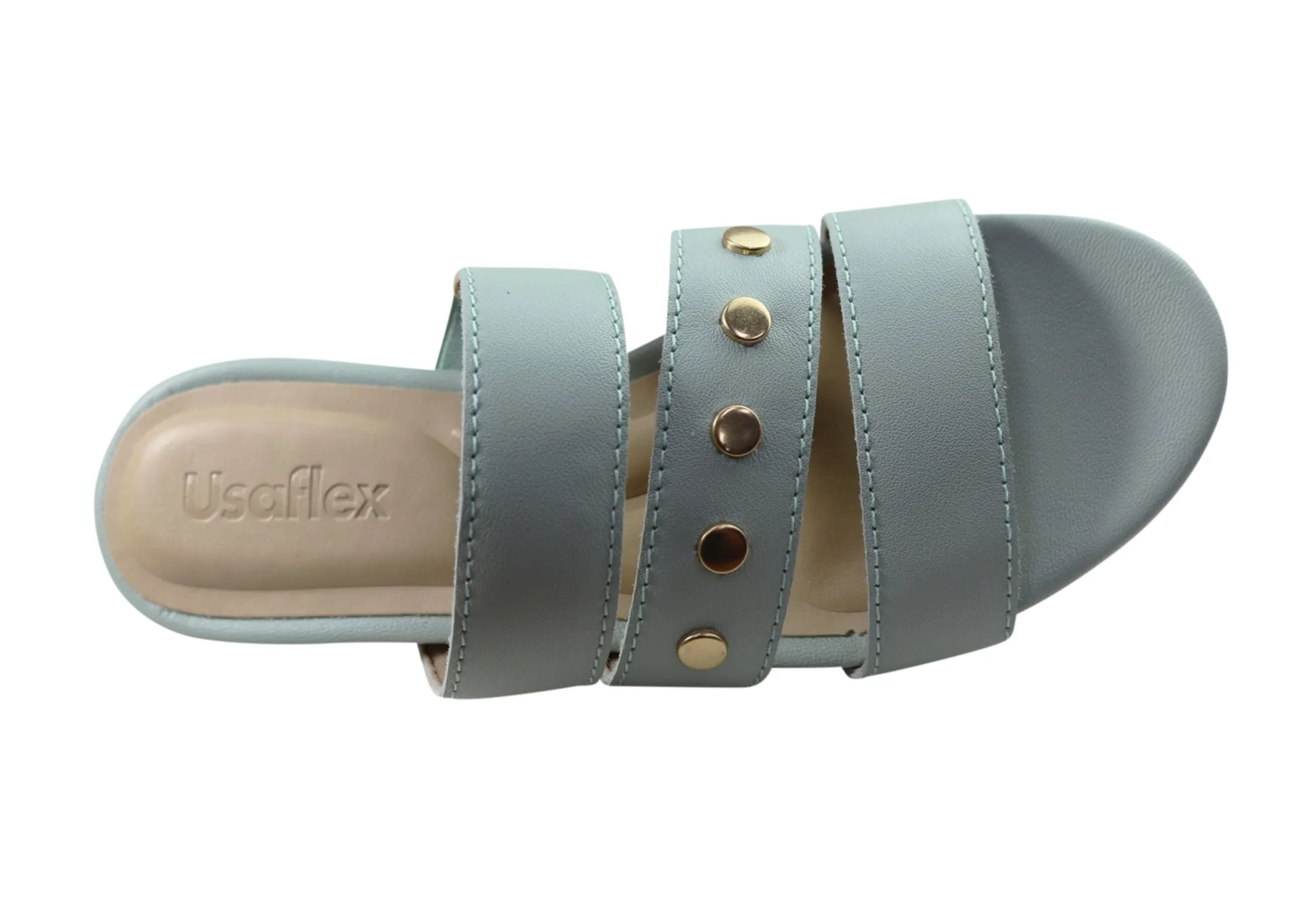 Usaflex Skyler Womens Comfort Leather Slides Sandals Made In Brazil Usaflex Shoes