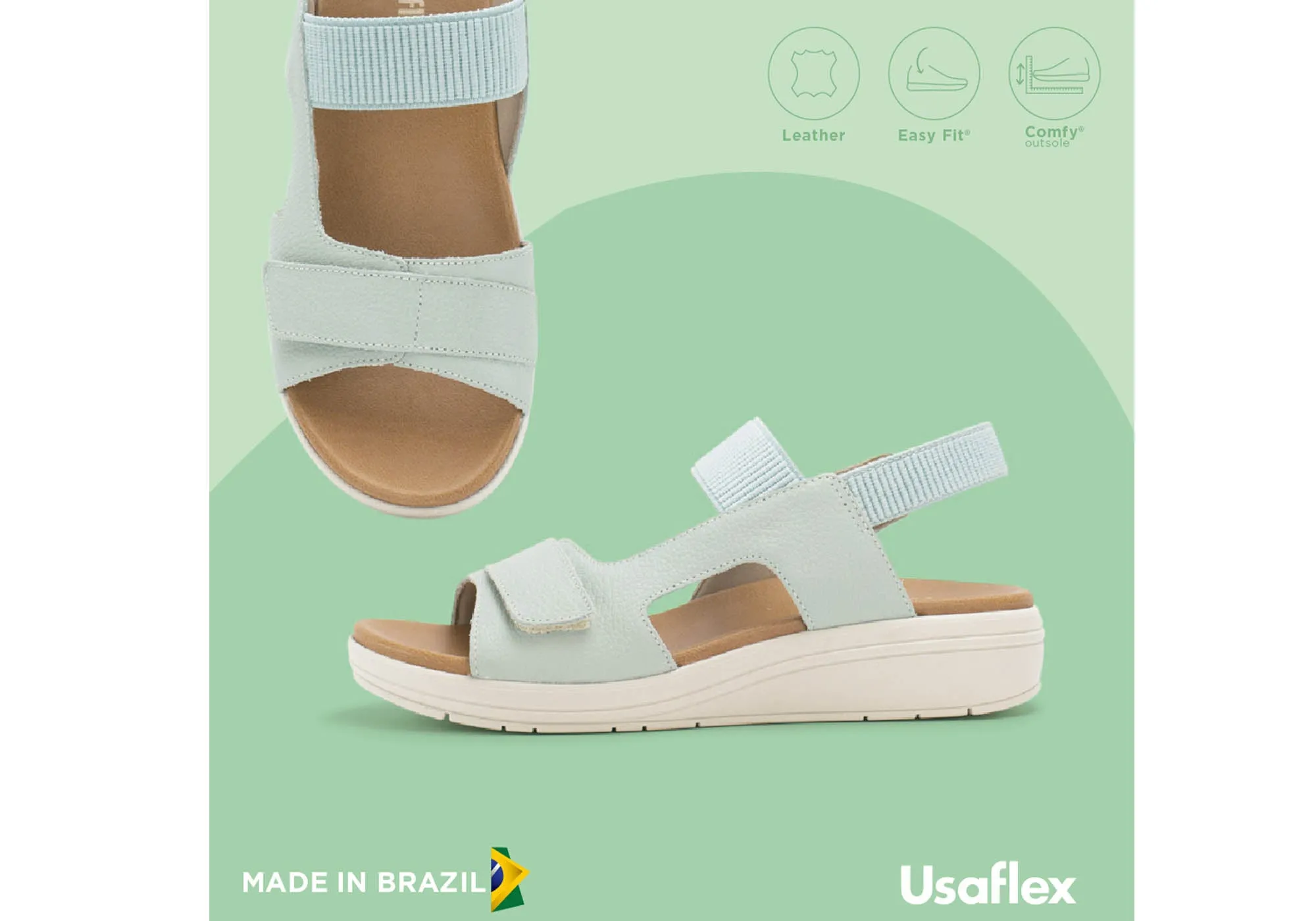Usaflex Toka Womens Comfortable Leather Sandals Made In Brazil Usaflex Shoes