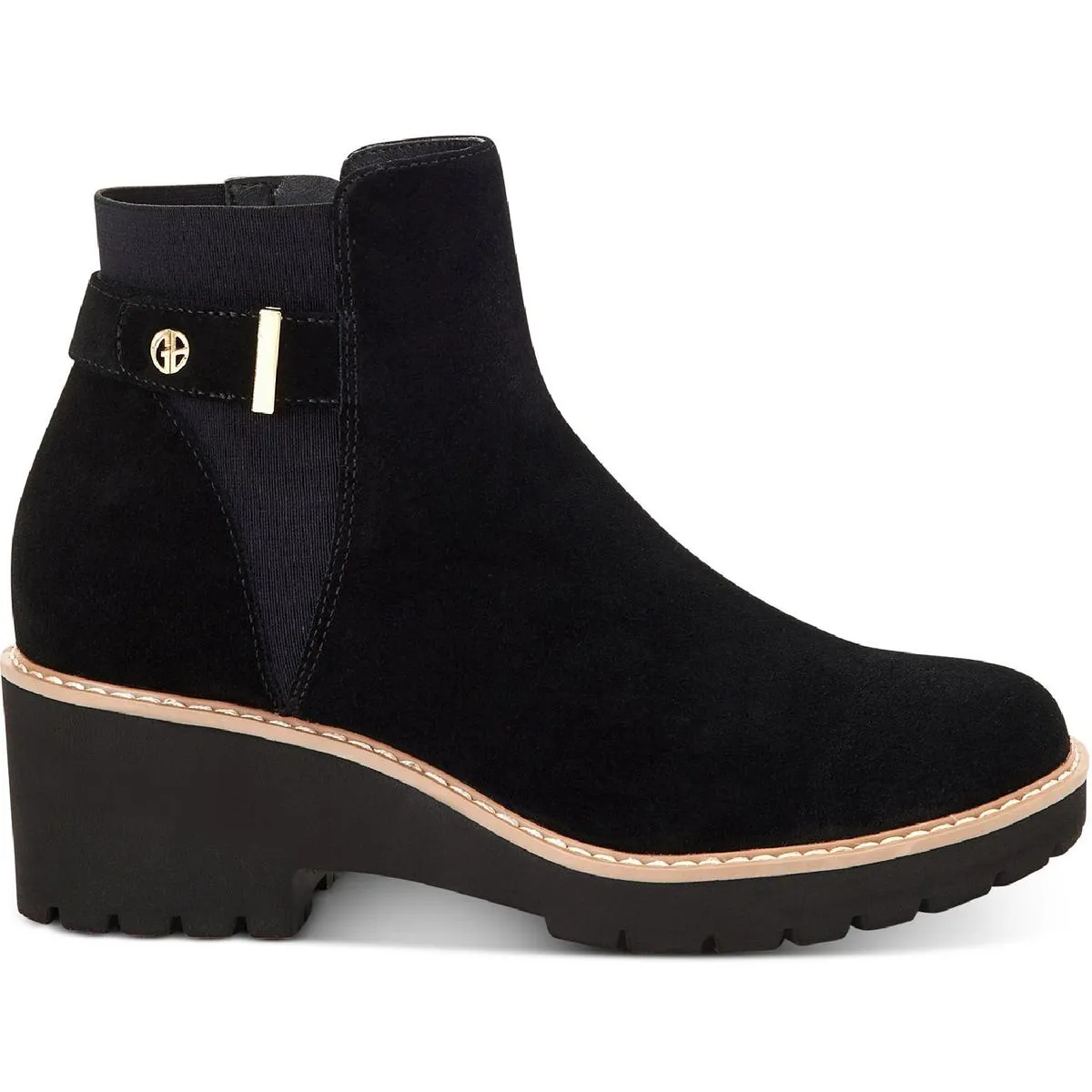 Vaass Womens Suede Ankle Wedge Boots