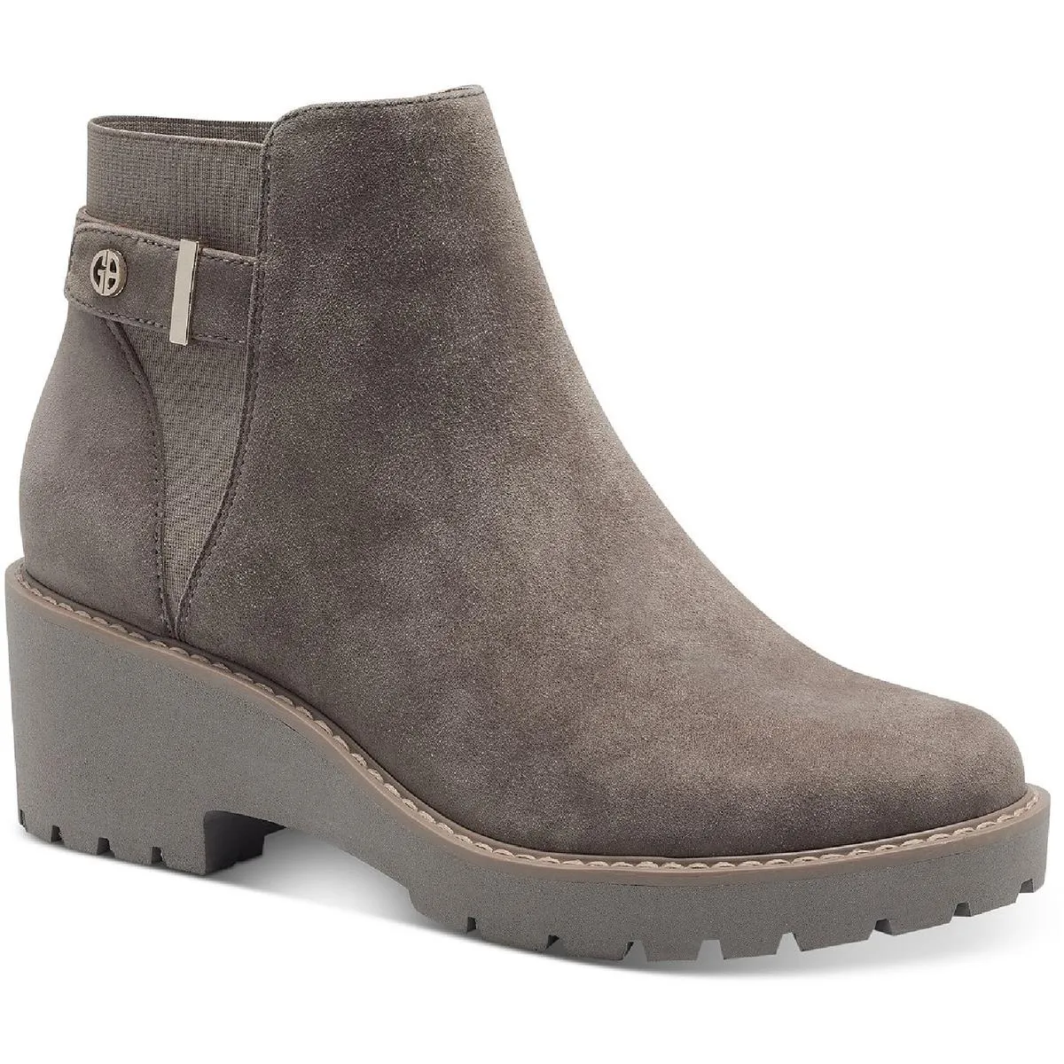 Vaass Womens Suede Ankle Wedge Boots