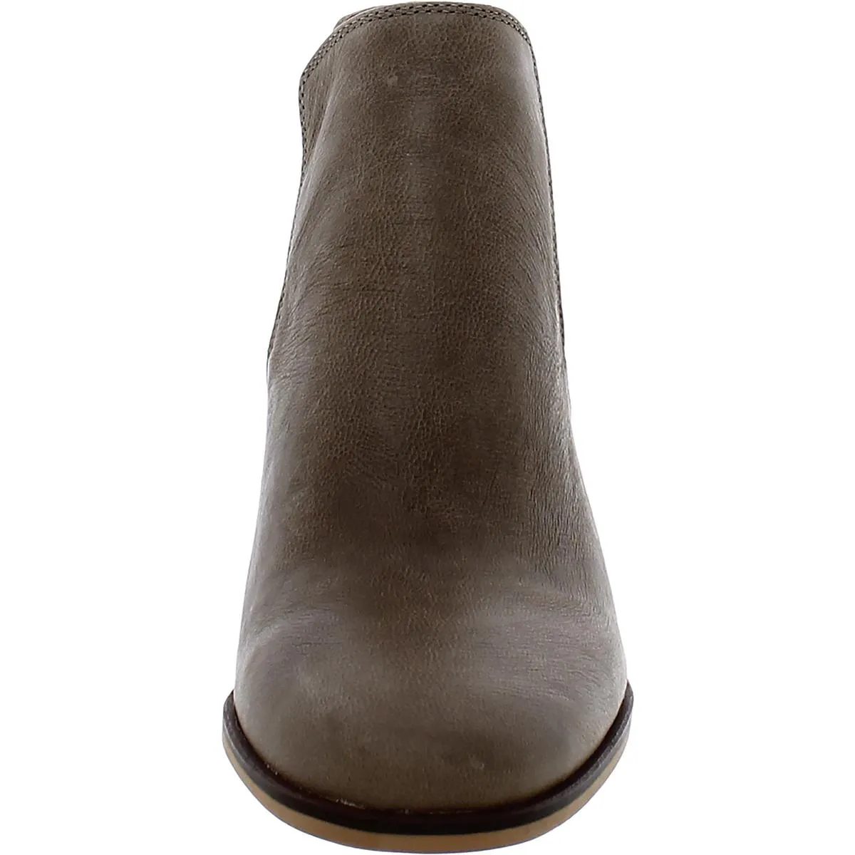 Vellida Womens Leather Stacked Heel Ankle Boots