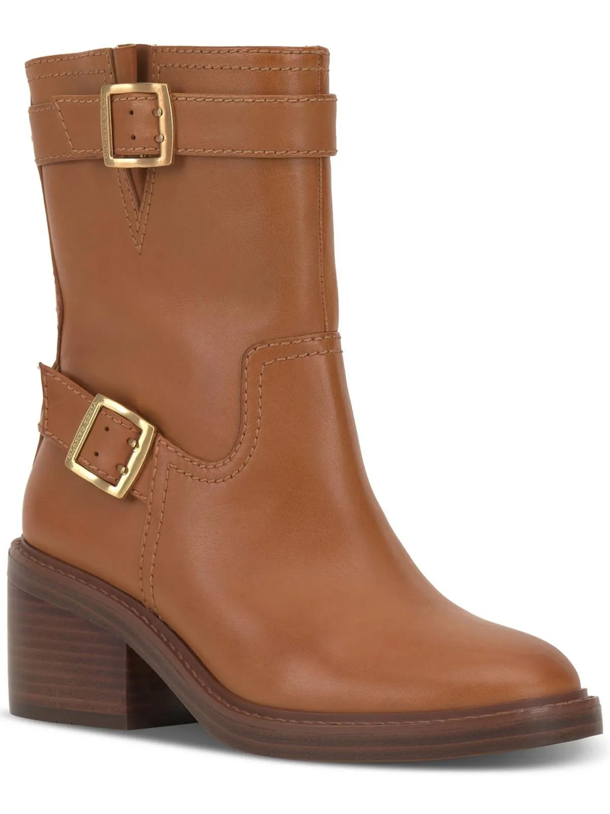 Vergila Womens Leather Ankle Motorcycle Boots