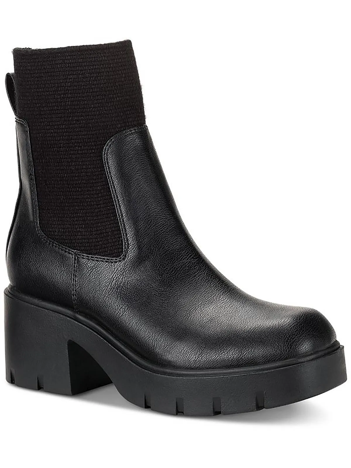 Verityy Womens Faux Leather Ankle Boots