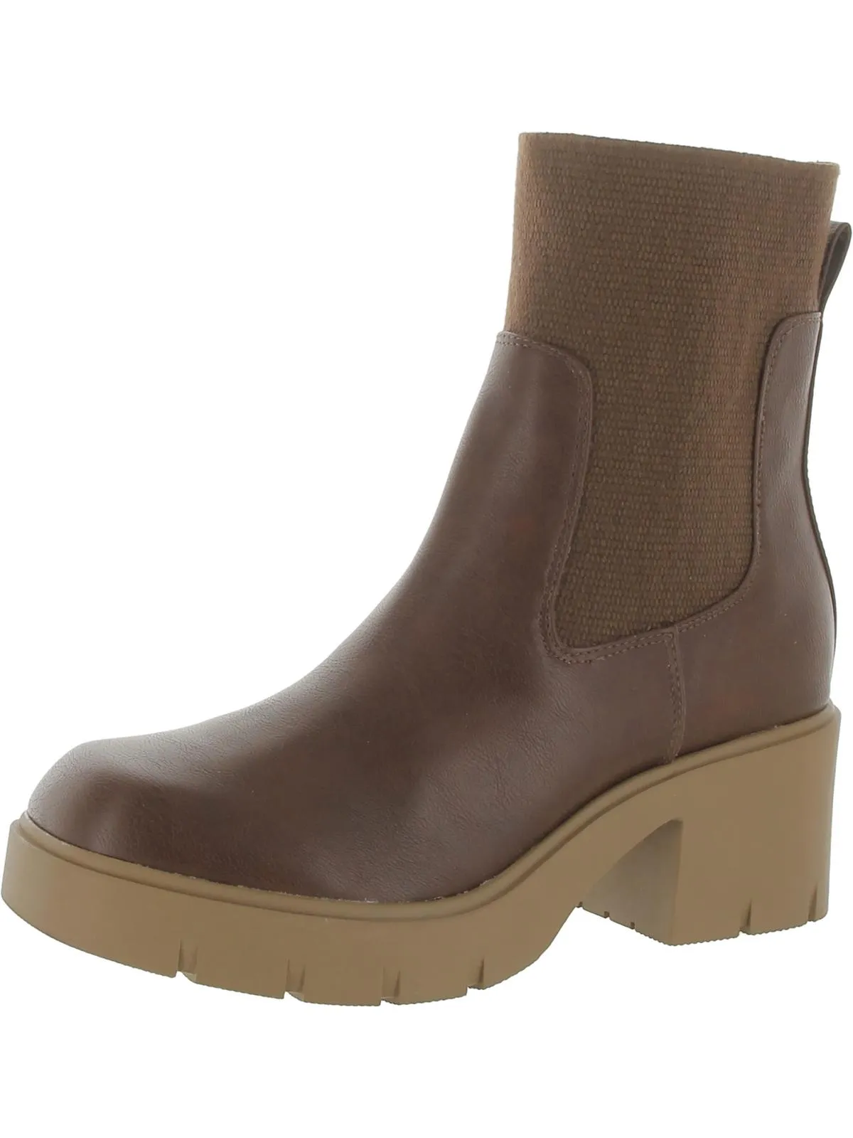 Verityy Womens Faux Leather Ankle Boots