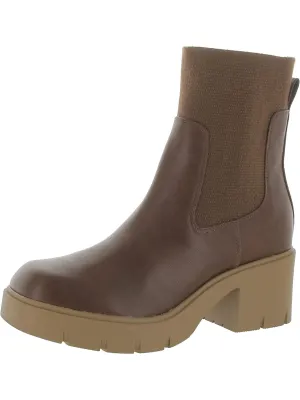 Verityy Womens Faux Leather Ankle Boots