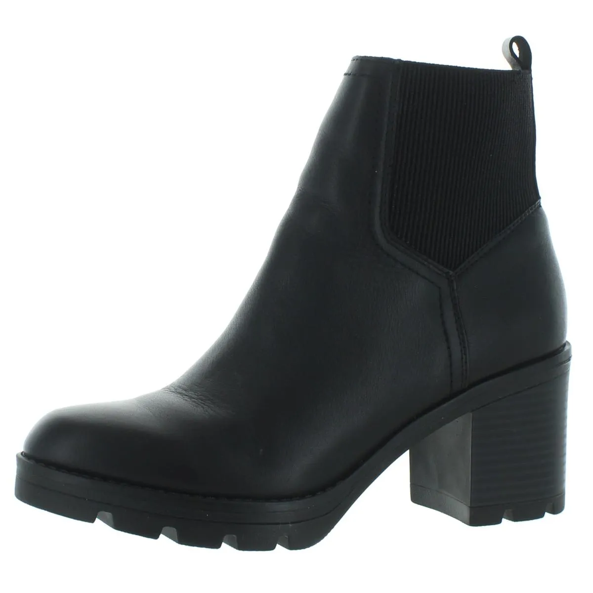 Verney Womens Leather Block Heel Ankle Boots