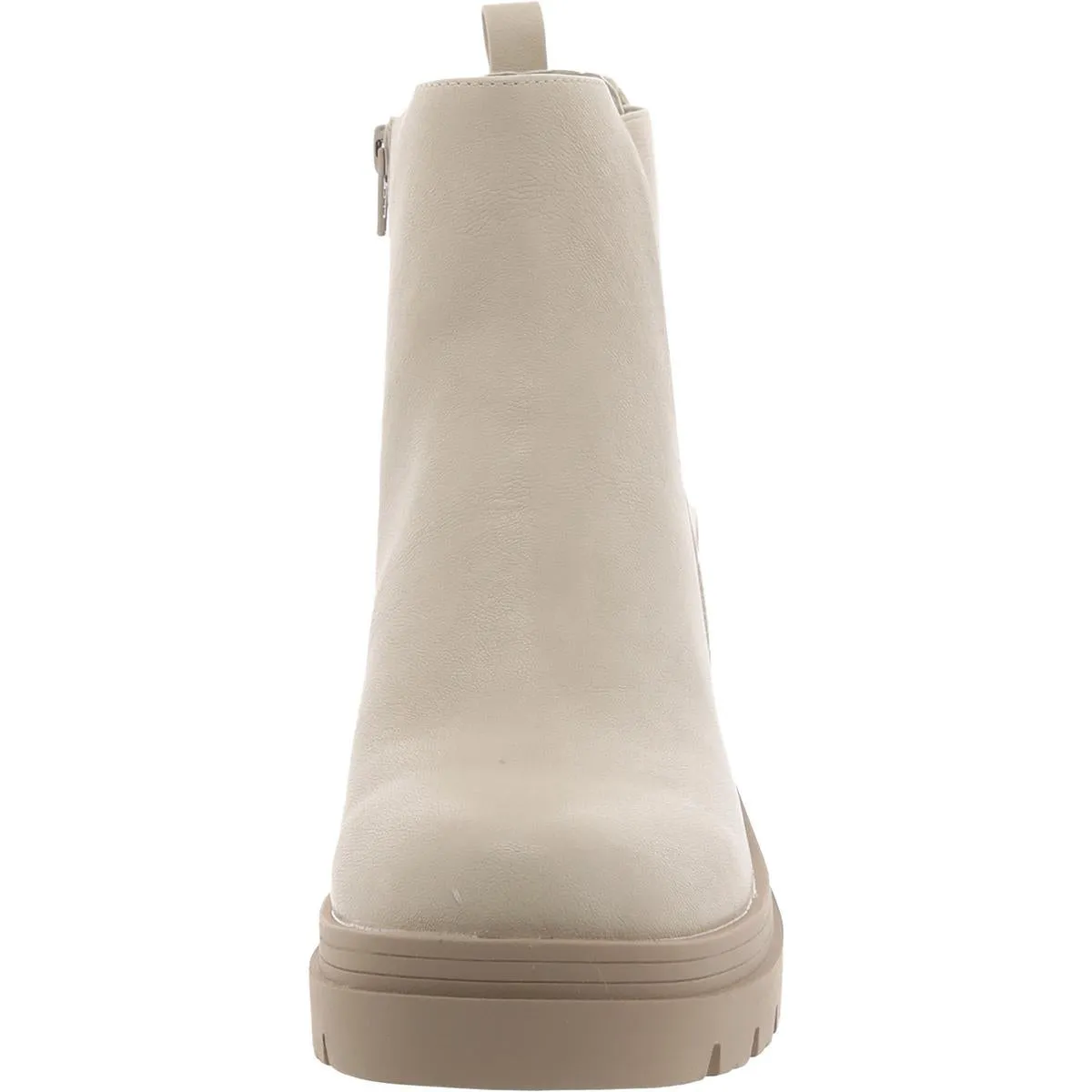 VERONIKAA Womens Faux Leather Block Heel Ankle Boots