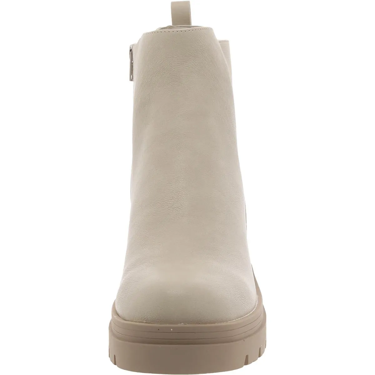 VERONIKAA Womens Faux Leather Block Heel Ankle Boots