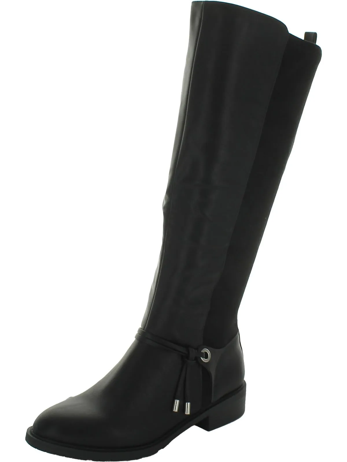 Verrlee Womens Faux Leather Riding Knee-High Boots
