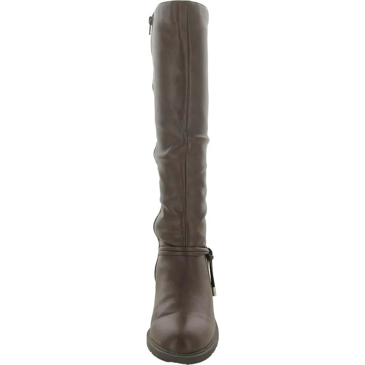 Verrlee Womens Faux Leather Riding Knee-High Boots