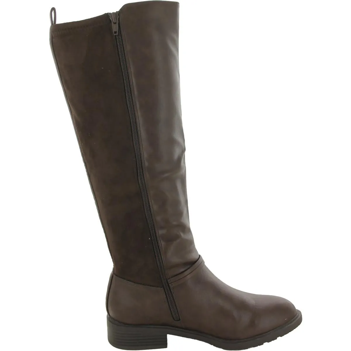Verrlee Womens Faux Leather Riding Knee-High Boots