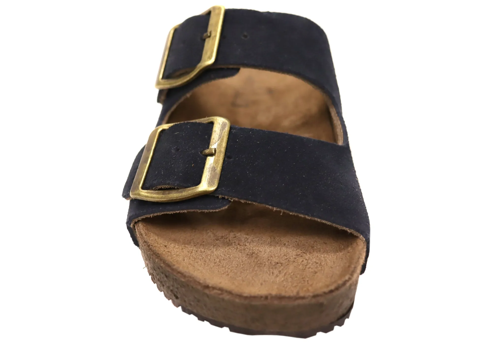 Via Paula Hilda Womens Leather Comfort Slides Sandals Made in Brazil Via Paula Shoes