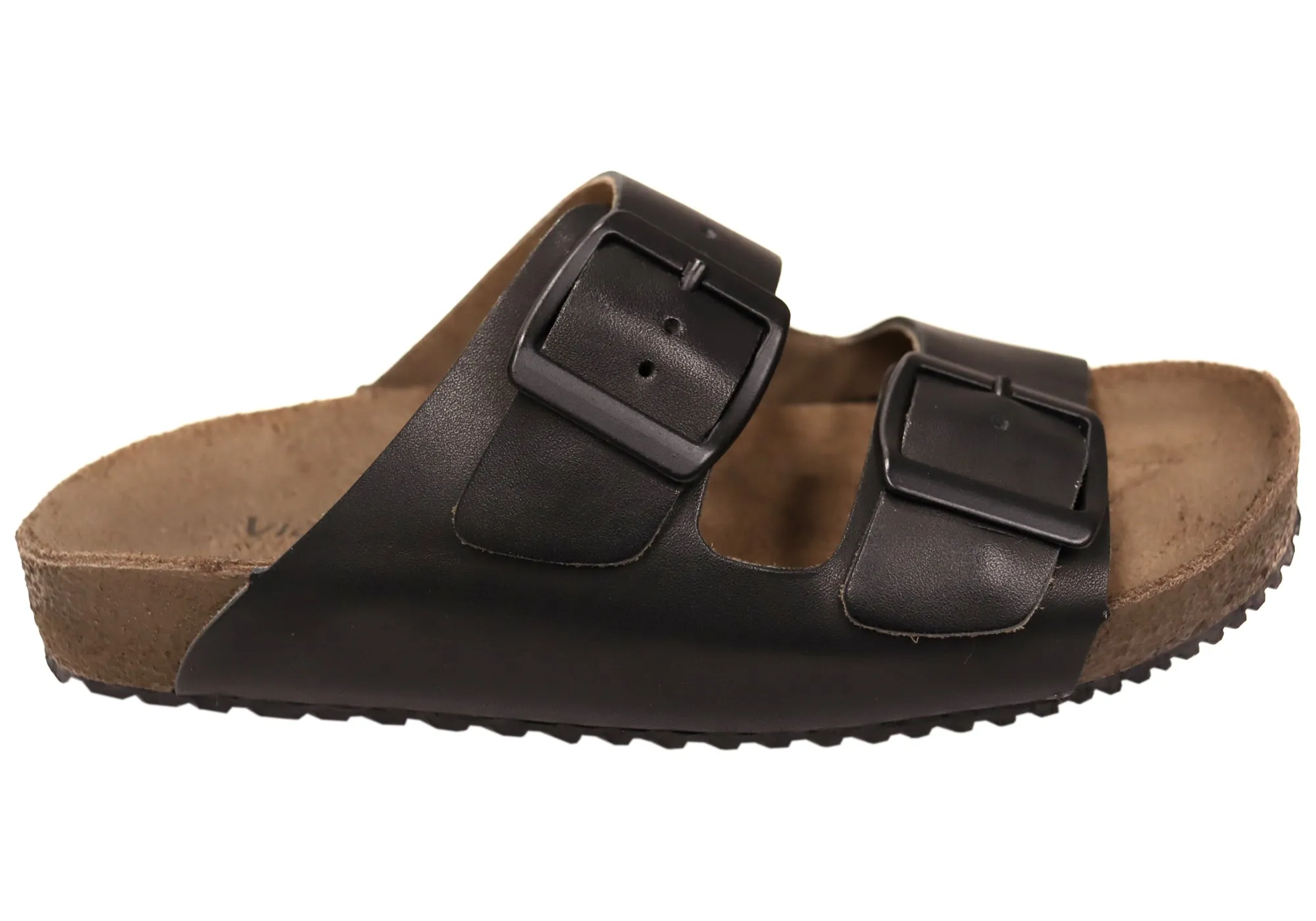 Via Paula Hilda Womens Leather Comfort Slides Sandals Made in Brazil Via Paula Shoes