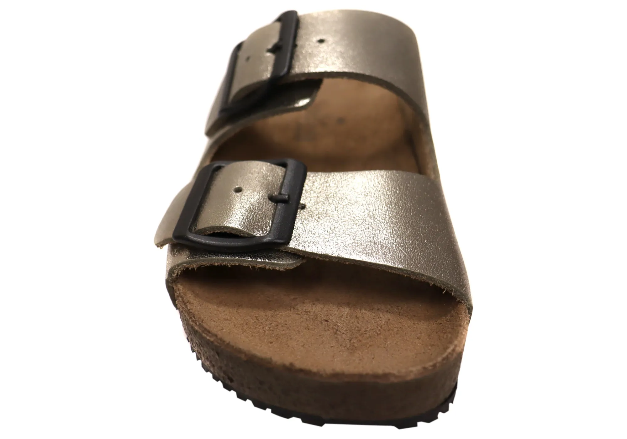 Via Paula Hilda Womens Leather Comfort Slides Sandals Made in Brazil Via Paula Shoes