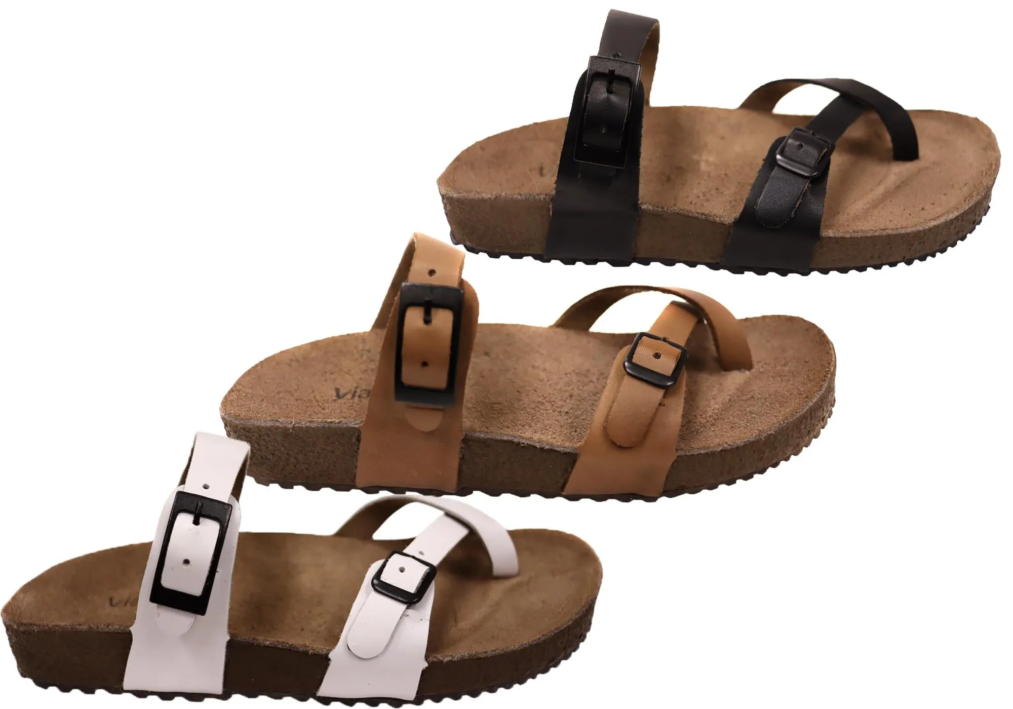 Via Paula Toto Womens Leather Comfort Thongs Sandals Made in Brazil Via Paula Shoes