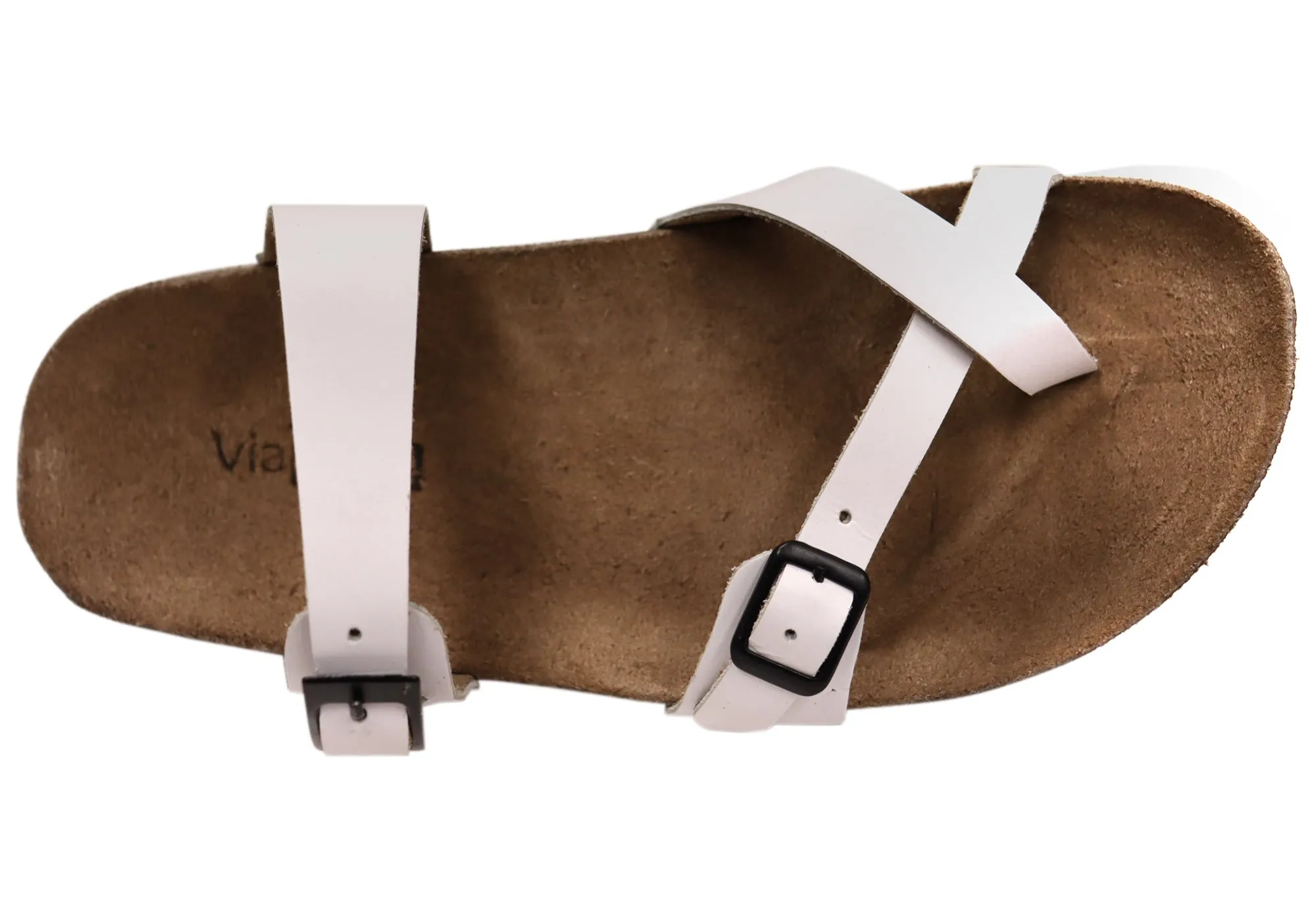 Via Paula Toto Womens Leather Comfort Thongs Sandals Made in Brazil Via Paula Shoes