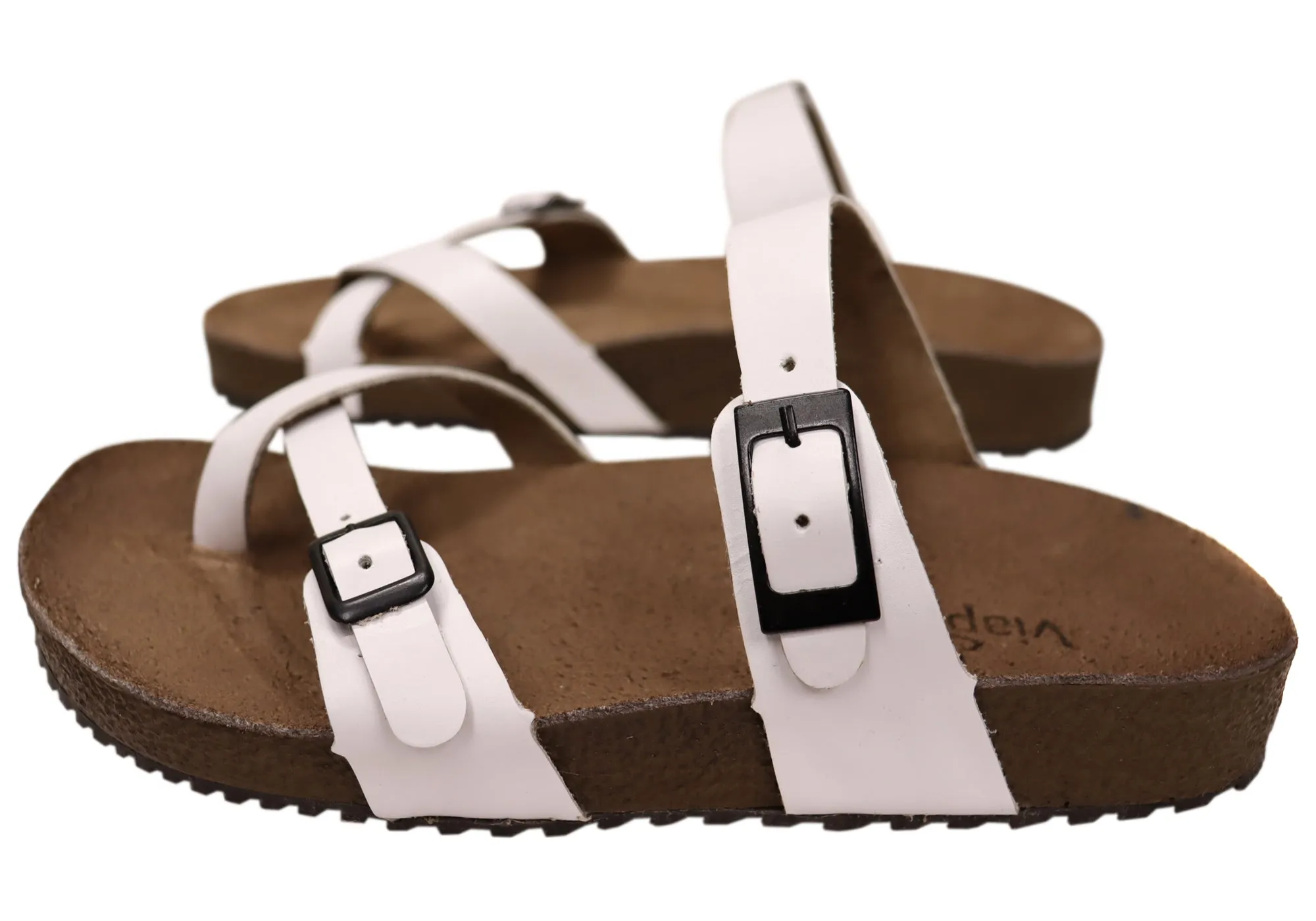 Via Paula Toto Womens Leather Comfort Thongs Sandals Made in Brazil Via Paula Shoes