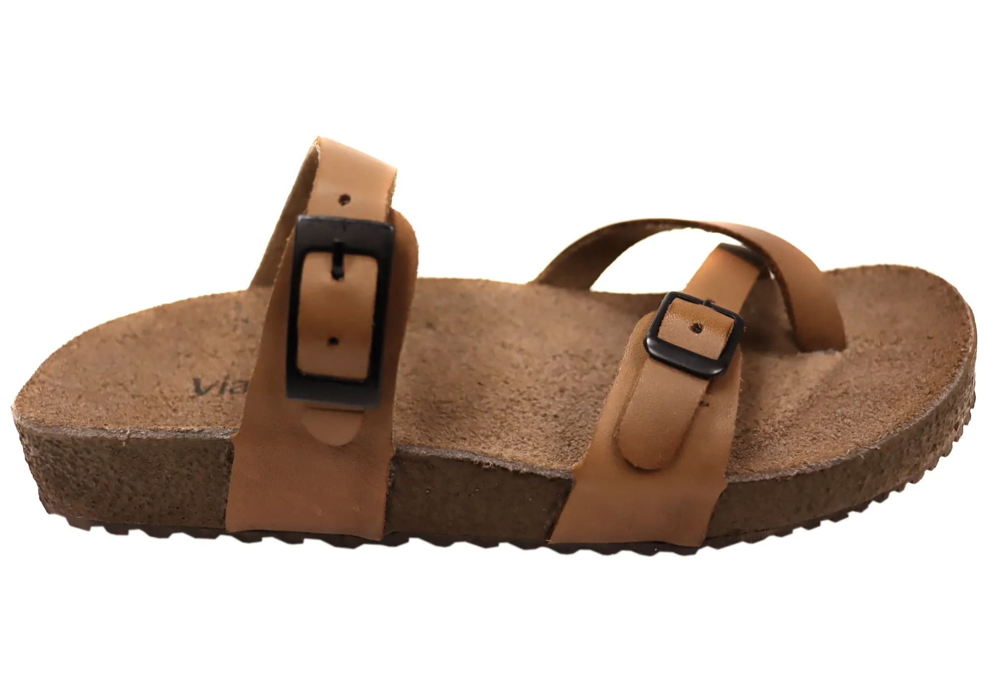 Via Paula Toto Womens Leather Comfort Thongs Sandals Made in Brazil Via Paula Shoes