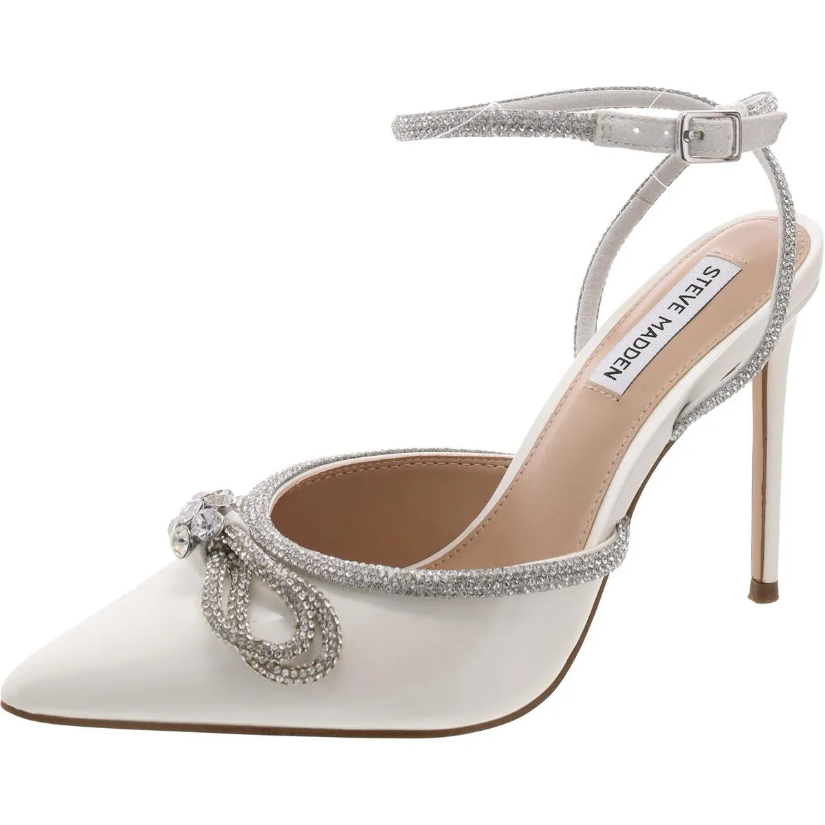 Viable Womens Rhinestone Pointed Toe Ankle Strap