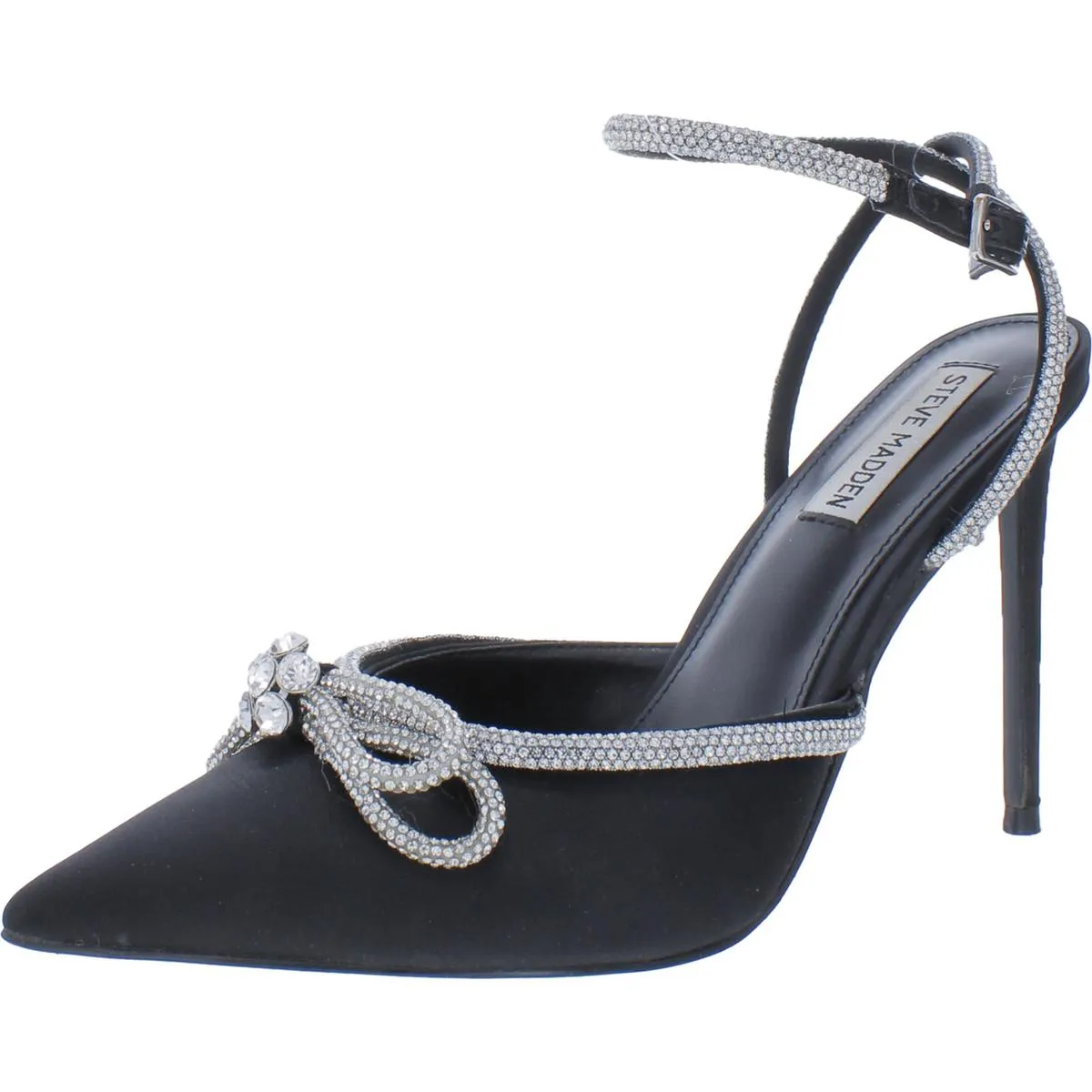 Viable Womens Rhinestone Pointed Toe Ankle Strap