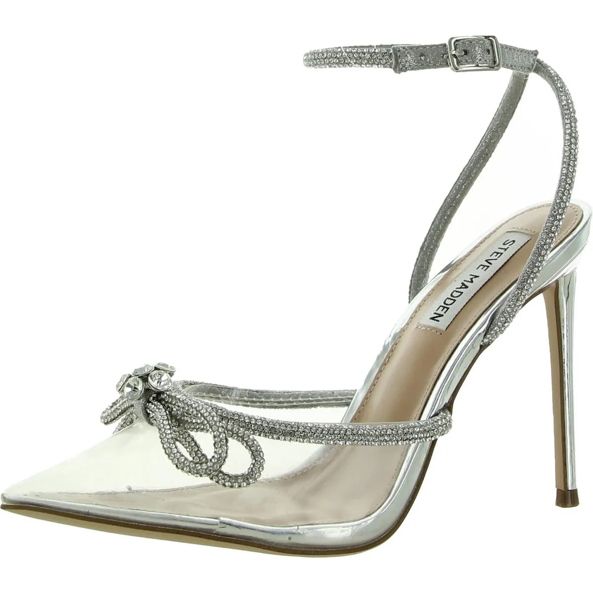 Viable Womens Rhinestone Pointed Toe Ankle Strap