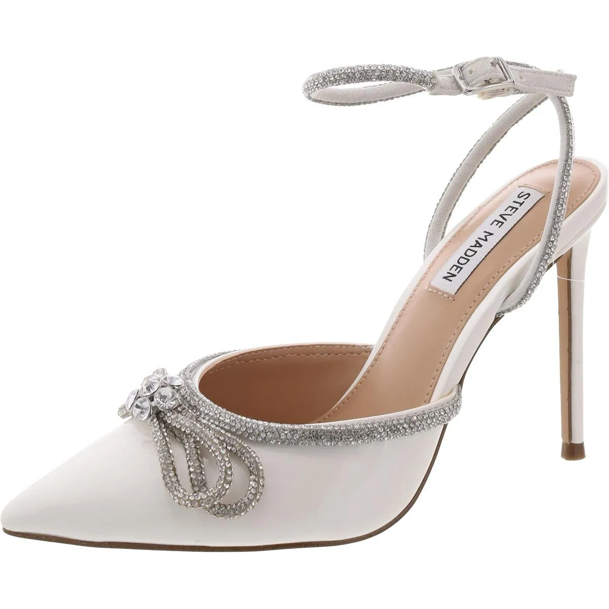 Viable Womens Rhinestone Pointed Toe Ankle Strap