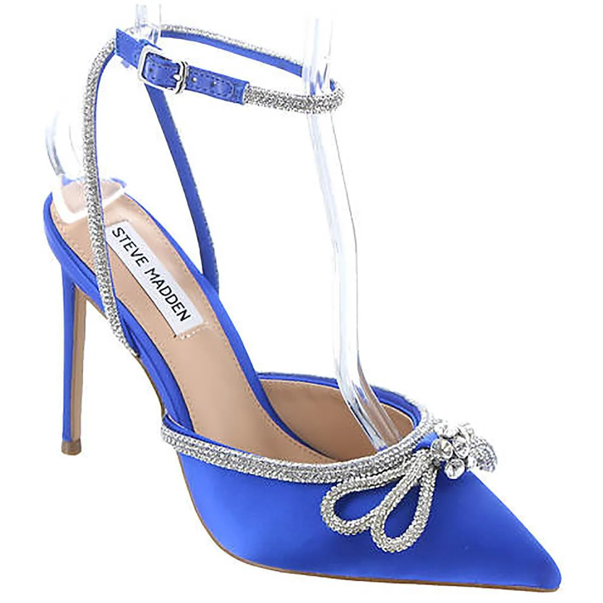Viable Womens Rhinestone Pointed Toe Ankle Strap