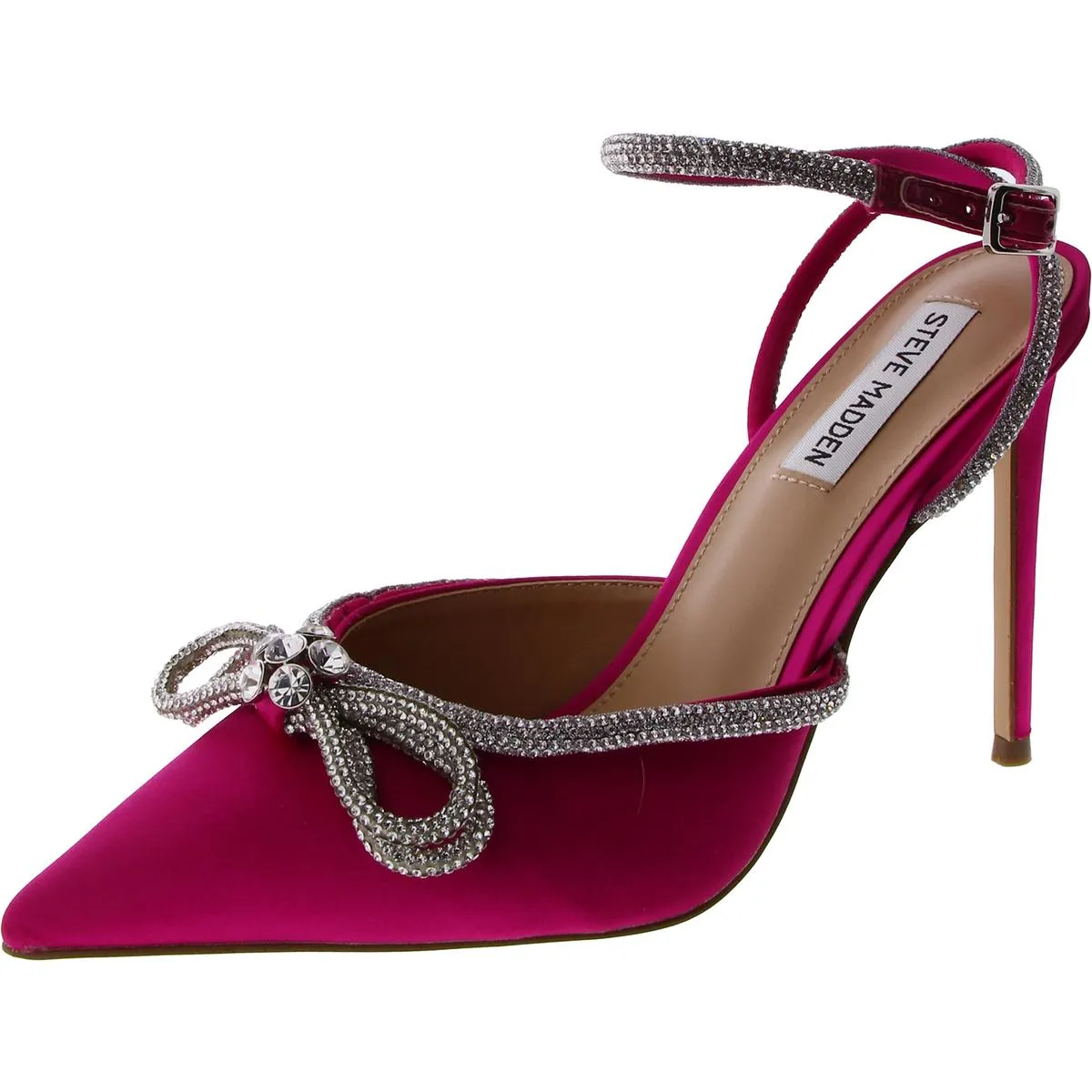 Viable Womens Rhinestone Pointed Toe Ankle Strap