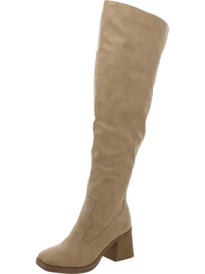 Vivviip Womens Tall Block Heel Over-The-Knee Boots