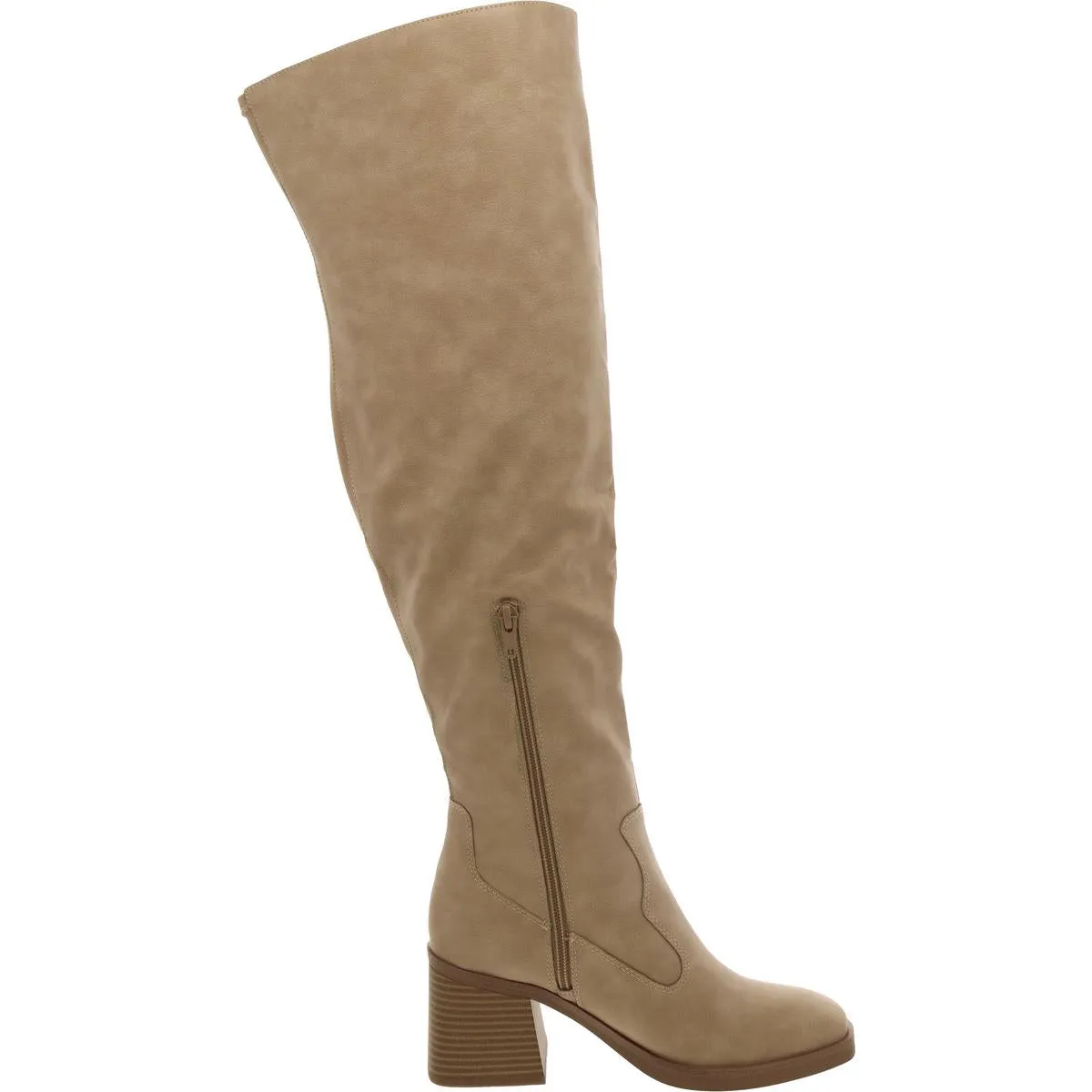 Vivviip Womens Tall Block Heel Over-The-Knee Boots