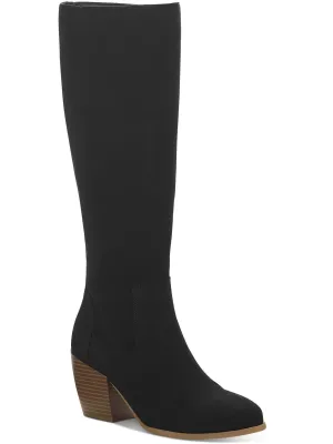 Warrda  Womens Pull On Pointed Toe Mid-Calf Boots