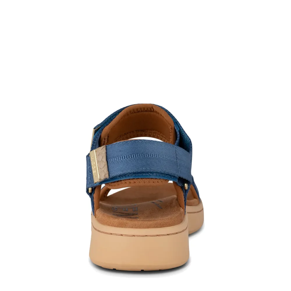 Woden Women's Line Strap Sandal in Old Denim Blue