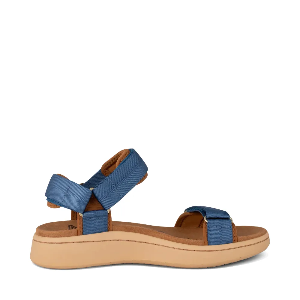 Woden Women's Line Strap Sandal in Old Denim Blue