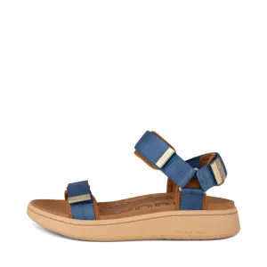 Woden Women's Line Strap Sandal in Old Denim Blue