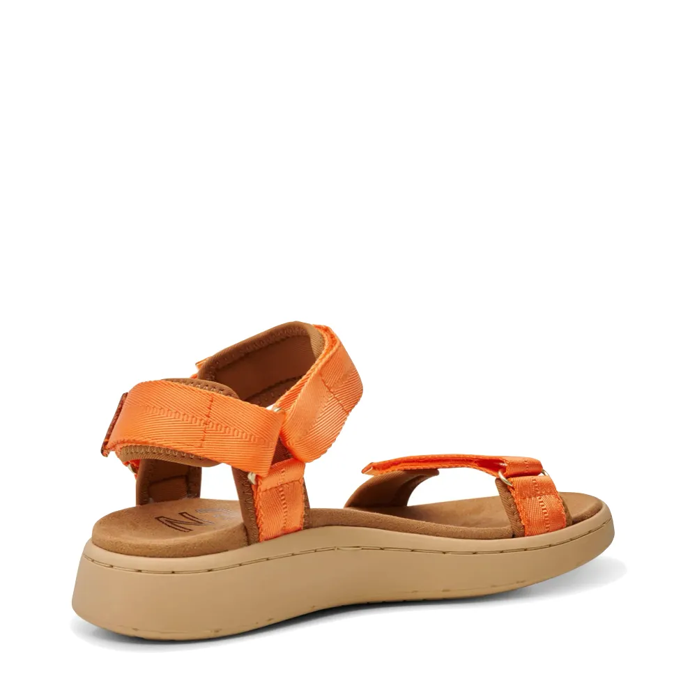 Woden Women's Line Strap Sandal in Tiger Orange